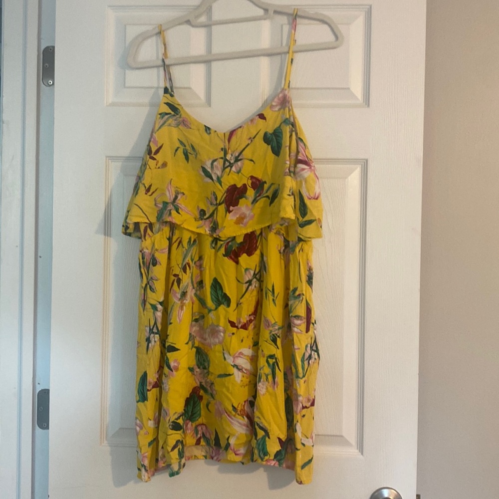 Tropical print summer mini sundress